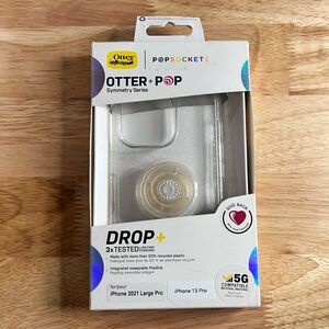 OtterBox Symmetry Series iPhone 13 Pro Case with PopSocket - Clear